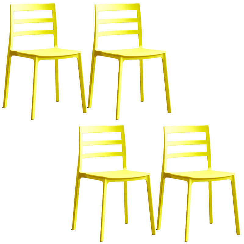 Plastic Scandinavian Armless Chair Stacking Indoor-Outdoor Chair
