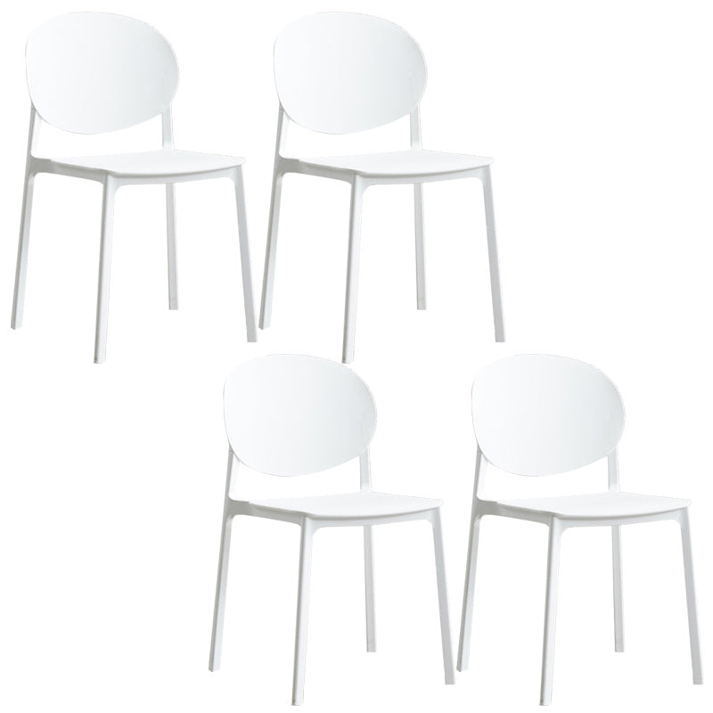 Plastic Scandinavian Armless Chair Stacking Indoor-Outdoor Chair