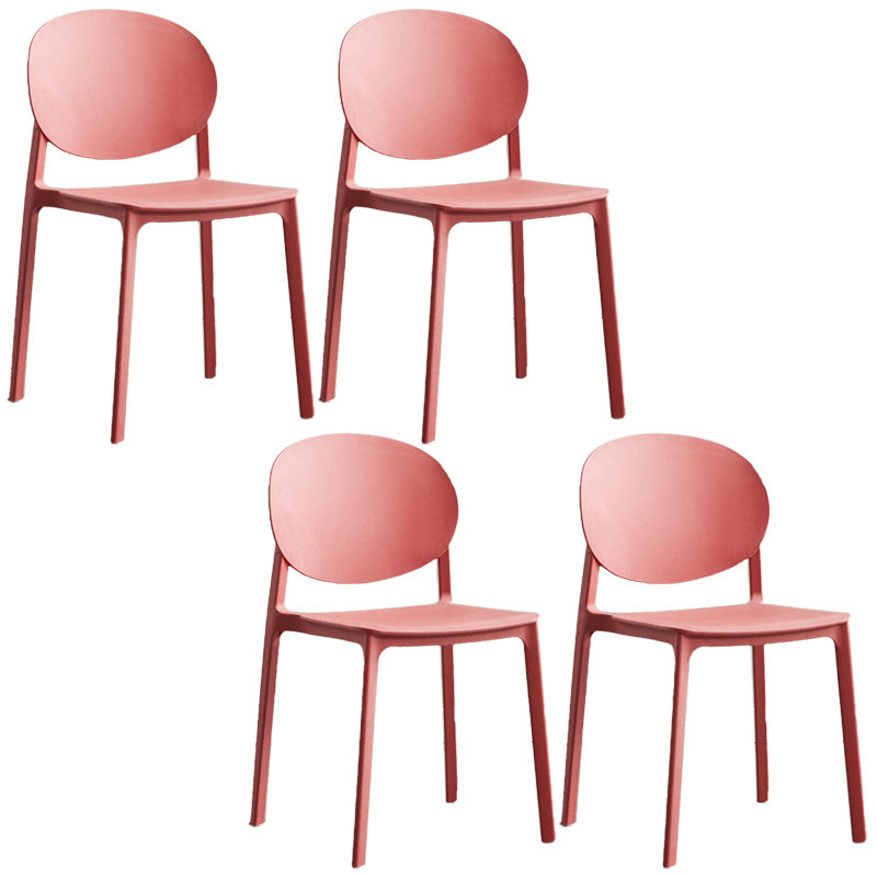 Plastic Scandinavian Armless Chair Stacking Indoor-Outdoor Chair