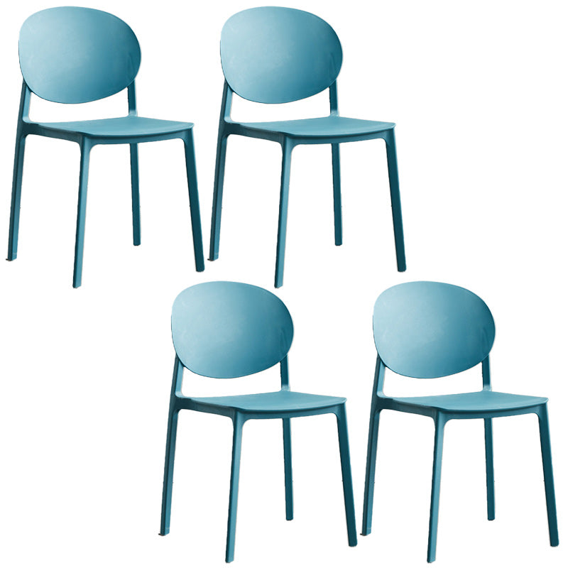 Plastic Scandinavian Armless Chair Stacking Indoor-Outdoor Chair