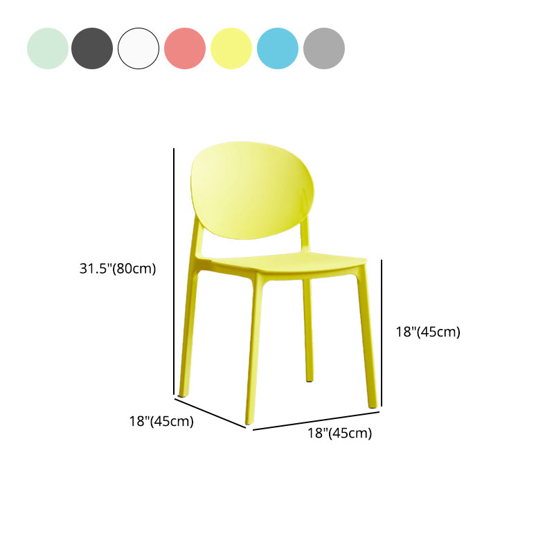 Plastic Scandinavian Armless Chair Stacking Indoor-Outdoor Chair