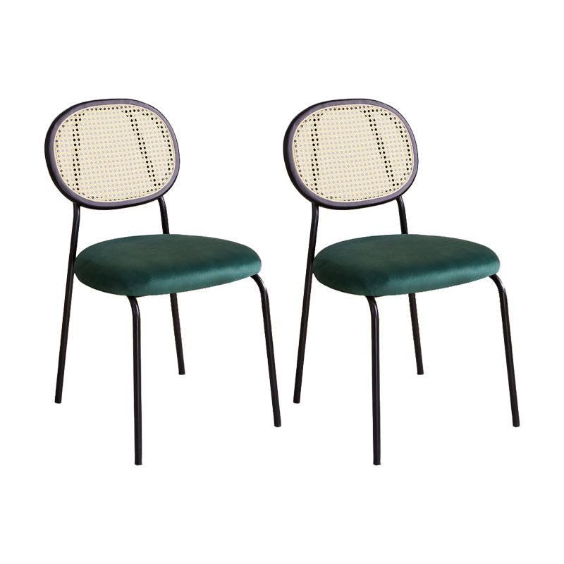 Industrial Dining Room Side Chairs Armless Open Back Chair for Kitchen Black Green 2 Piece Set Clearhalo 'Dining Chairs' 'Dining Tables & Seating' 'dining_chair' 'furn' 'furn_dining_chair' 'Furniture' 'Kitchen & Dining Furniture' 5166831