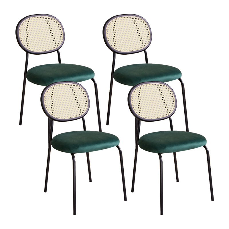 Industrial Dining Room Side Chairs Armless Open Back Chair for Kitchen Black Green 4 Piece Set Clearhalo 'Dining Chairs' 'Dining Tables & Seating' 'dining_chair' 'furn' 'furn_dining_chair' 'Furniture' 'Kitchen & Dining Furniture' 5166833