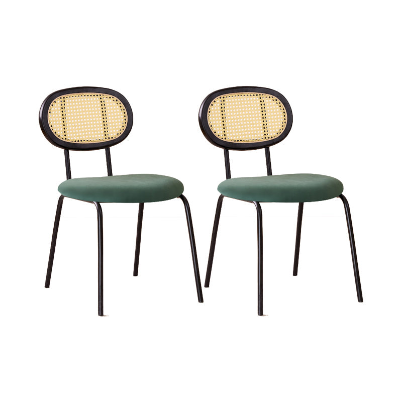 Industrial Dining Room Side Chairs Armless Open Back Chair for Kitchen Green-Black 2 Piece Set Clearhalo 'Dining Chairs' 'Dining Tables & Seating' 'dining_chair' 'furn' 'furn_dining_chair' 'Furniture' 'Kitchen & Dining Furniture' 5166837