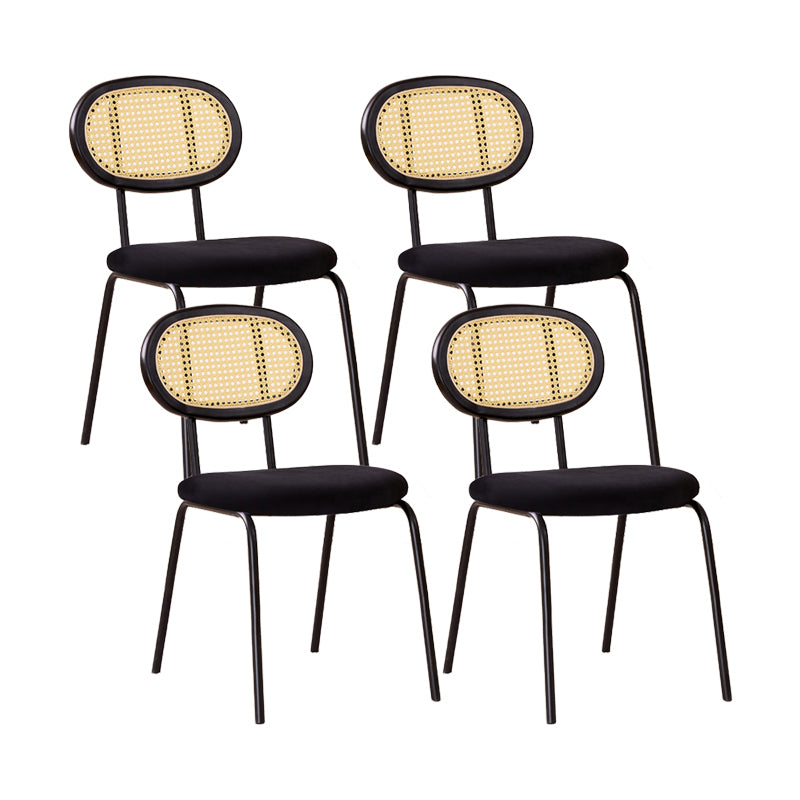 Industrial Dining Room Side Chairs Armless Open Back Chair for Kitchen Black 4 Piece Set Clearhalo 'Dining Chairs' 'Dining Tables & Seating' 'dining_chair' 'furn' 'furn_dining_chair' 'Furniture' 'Kitchen & Dining Furniture' 5166849