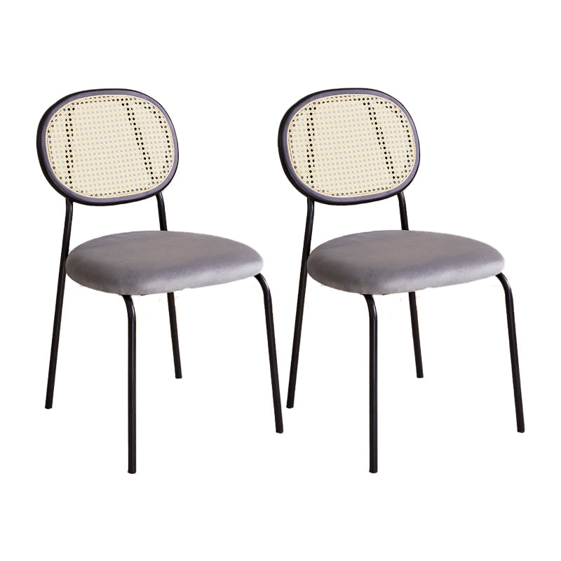 Industrial Dining Room Side Chairs Armless Open Back Chair for Kitchen Black-Gray 2 Piece Set Clearhalo 'Dining Chairs' 'Dining Tables & Seating' 'dining_chair' 'furn' 'furn_dining_chair' 'Furniture' 'Kitchen & Dining Furniture' 5166851