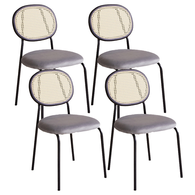 Industrial Dining Room Side Chairs Armless Open Back Chair for Kitchen Black-Gray 4 Piece Set Clearhalo 'Dining Chairs' 'Dining Tables & Seating' 'dining_chair' 'furn' 'furn_dining_chair' 'Furniture' 'Kitchen & Dining Furniture' 5166852