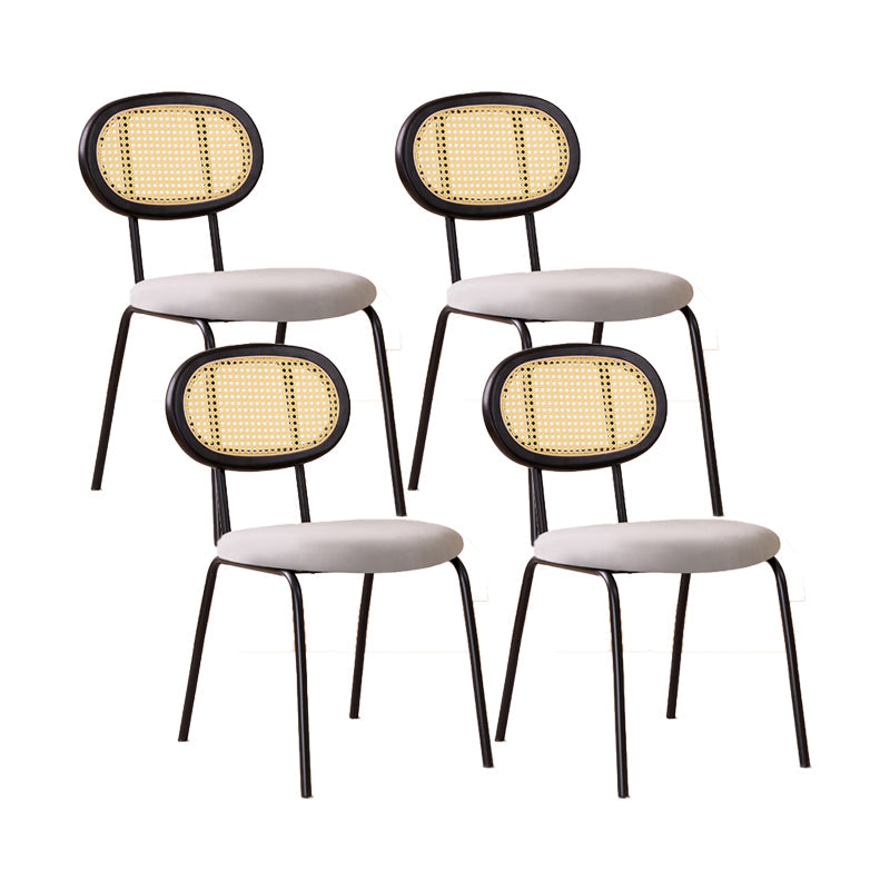 Industrial Dining Room Side Chairs Armless Open Back Chair for Kitchen Gray Black 4 Piece Set Clearhalo 'Dining Chairs' 'Dining Tables & Seating' 'dining_chair' 'furn' 'furn_dining_chair' 'Furniture' 'Kitchen & Dining Furniture' 5166855
