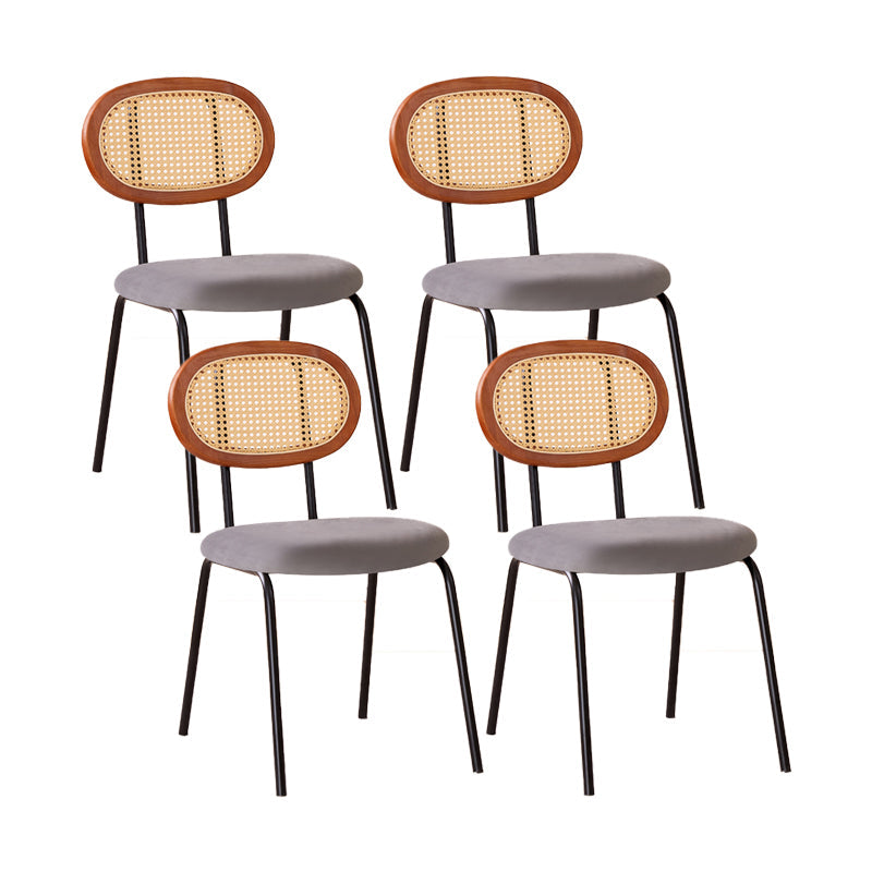 Industrial Dining Room Side Chairs Armless Open Back Chair for Kitchen Gray-Brown 4 Piece Set Clearhalo 'Dining Chairs' 'Dining Tables & Seating' 'dining_chair' 'furn' 'furn_dining_chair' 'Furniture' 'Kitchen & Dining Furniture' 5166858