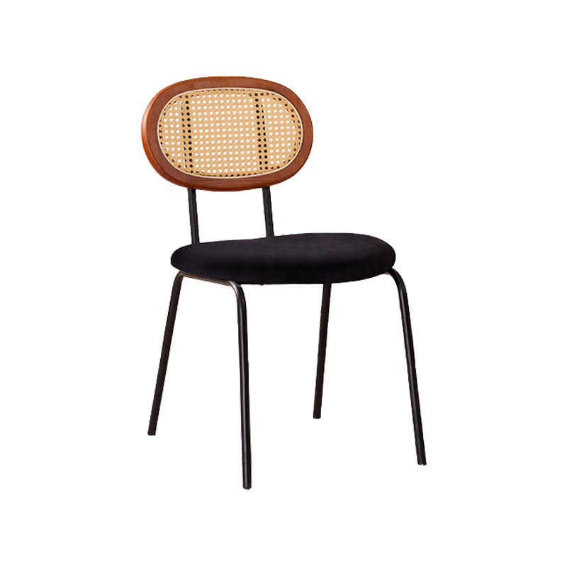 Industrial Dining Room Side Chairs Armless Open Back Chair for Kitchen Black-Brown 1 Piece Clearhalo 'Dining Chairs' 'Dining Tables & Seating' 'dining_chair' 'furn' 'furn_dining_chair' 'Furniture' 'Kitchen & Dining Furniture' 5166859