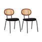 Industrial Dining Room Side Chairs Armless Open Back Chair for Kitchen Black-Brown 2 Piece Set Clearhalo 'Dining Chairs' 'Dining Tables & Seating' 'dining_chair' 'furn' 'furn_dining_chair' 'Furniture' 'Kitchen & Dining Furniture' 5166860