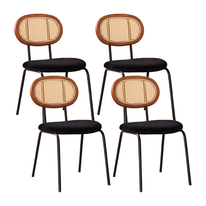 Industrial Dining Room Side Chairs Armless Open Back Chair for Kitchen Black-Brown 4 Piece Set Clearhalo 'Dining Chairs' 'Dining Tables & Seating' 'dining_chair' 'furn' 'furn_dining_chair' 'Furniture' 'Kitchen & Dining Furniture' 5166861