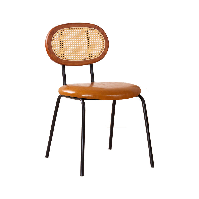 Industrial Dining Room Side Chairs Armless Open Back Chair for Kitchen Brown 1 Piece Clearhalo 'Dining Chairs' 'Dining Tables & Seating' 'dining_chair' 'furn' 'furn_dining_chair' 'Furniture' 'Kitchen & Dining Furniture' 5166865