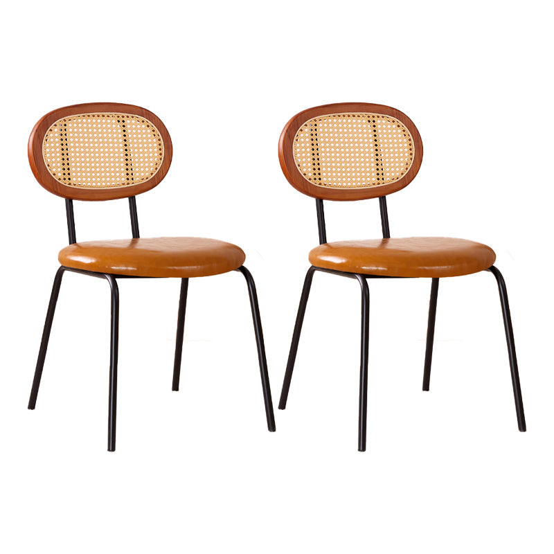 Industrial Dining Room Side Chairs Armless Open Back Chair for Kitchen Brown 2 Piece Set Clearhalo 'Dining Chairs' 'Dining Tables & Seating' 'dining_chair' 'furn' 'furn_dining_chair' 'Furniture' 'Kitchen & Dining Furniture' 5166866