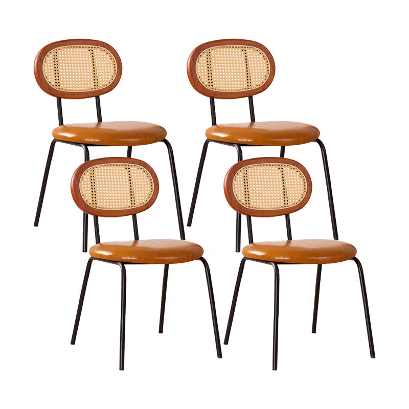 Industrial Dining Room Side Chairs Armless Open Back Chair for Kitchen Brown 4 Piece Set Clearhalo 'Dining Chairs' 'Dining Tables & Seating' 'dining_chair' 'furn' 'furn_dining_chair' 'Furniture' 'Kitchen & Dining Furniture' 5166867
