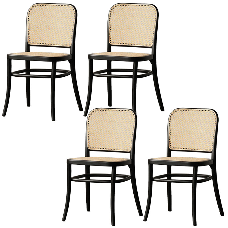 Traditional Style Dining Chair Solid Wood Cane Back Dining Room Chair Black 4 Piece Set Clearhalo 'Dining Chairs' 'Dining Tables & Seating' 'dining_chair' 'furn' 'furn_dining_chair' 'Furniture' 'Kitchen & Dining Furniture' 5166873
