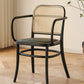 Traditional Style Dining Chair Solid Wood Cane Back Dining Room Chair Textured Black 1 Piece Clearhalo 'Dining Chairs' 'Dining Tables & Seating' 'dining_chair' 'furn' 'furn_dining_chair' 'Furniture' 'Kitchen & Dining Furniture' 5166895