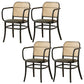 Traditional Style Dining Chair Solid Wood Cane Back Dining Room Chair Textured Black 4 Piece Set Clearhalo 'Dining Chairs' 'Dining Tables & Seating' 'dining_chair' 'furn' 'furn_dining_chair' 'Furniture' 'Kitchen & Dining Furniture' 5166897