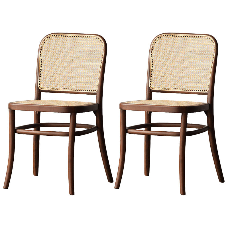 Traditional Style Dining Chair Solid Wood Cane Back Dining Room Chair Khaki 2 Piece Set Clearhalo 'Dining Chairs' 'Dining Tables & Seating' 'dining_chair' 'furn' 'furn_dining_chair' 'Furniture' 'Kitchen & Dining Furniture' 5166899