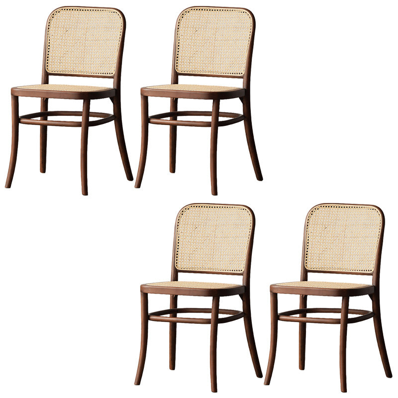 Traditional Style Dining Chair Solid Wood Cane Back Dining Room Chair Khaki 4 Piece Set Clearhalo 'Dining Chairs' 'Dining Tables & Seating' 'dining_chair' 'furn' 'furn_dining_chair' 'Furniture' 'Kitchen & Dining Furniture' 5166900