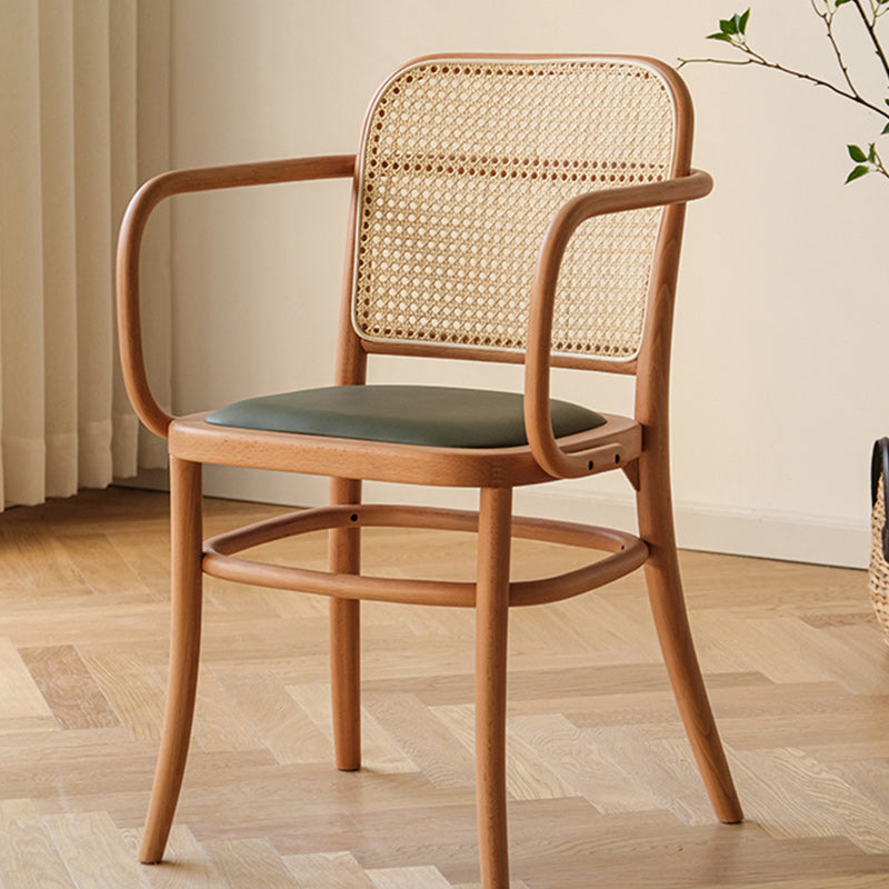 Traditional Style Dining Chair Solid Wood Cane Back Dining Room Chair Light Brown 1 Piece Clearhalo 'Dining Chairs' 'Dining Tables & Seating' 'dining_chair' 'furn' 'furn_dining_chair' 'Furniture' 'Kitchen & Dining Furniture' 5166901