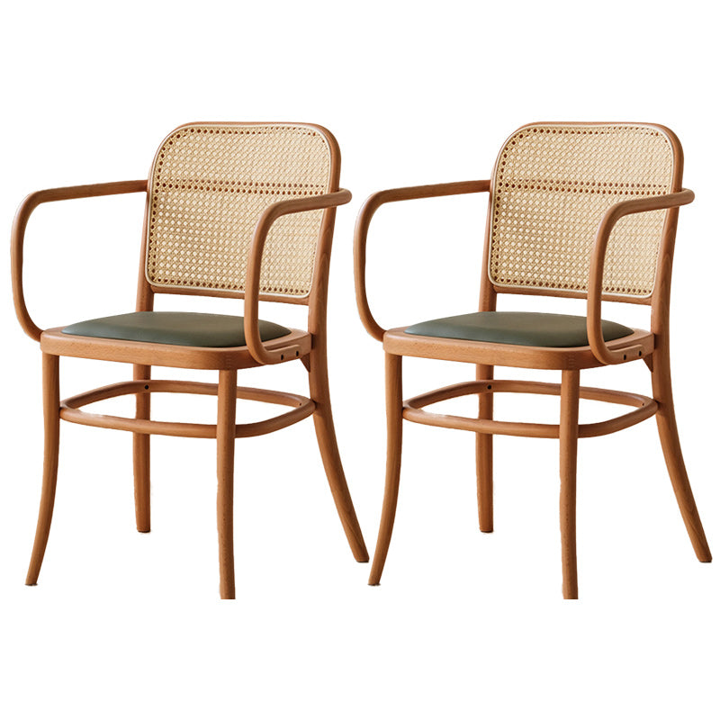 Traditional Style Dining Chair Solid Wood Cane Back Dining Room Chair Light Brown 2 Piece Set Clearhalo 'Dining Chairs' 'Dining Tables & Seating' 'dining_chair' 'furn' 'furn_dining_chair' 'Furniture' 'Kitchen & Dining Furniture' 5166902