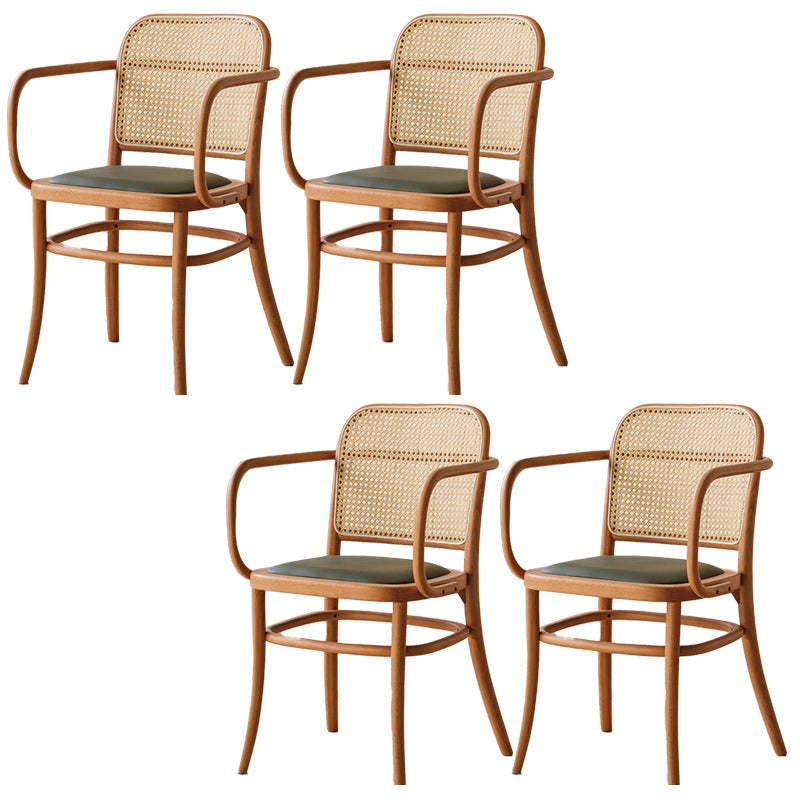 Traditional Style Dining Chair Solid Wood Cane Back Dining Room Chair Light Brown 4 Piece Set Clearhalo 'Dining Chairs' 'Dining Tables & Seating' 'dining_chair' 'furn' 'furn_dining_chair' 'Furniture' 'Kitchen & Dining Furniture' 5166903