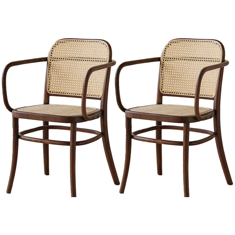 Traditional Style Dining Chair Solid Wood Cane Back Dining Room Chair Coffee 2 Piece Set Clearhalo 'Dining Chairs' 'Dining Tables & Seating' 'dining_chair' 'furn' 'furn_dining_chair' 'Furniture' 'Kitchen & Dining Furniture' 5166905