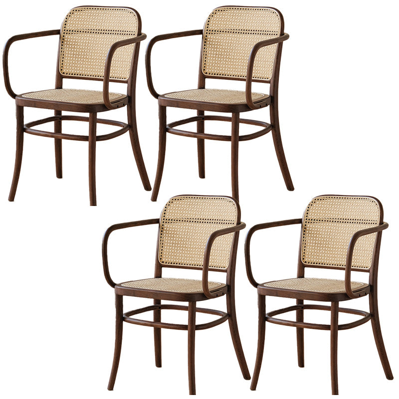 Traditional Style Dining Chair Solid Wood Cane Back Dining Room Chair Coffee 4 Piece Set Clearhalo 'Dining Chairs' 'Dining Tables & Seating' 'dining_chair' 'furn' 'furn_dining_chair' 'Furniture' 'Kitchen & Dining Furniture' 5166906