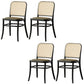 Traditional Style Dining Chair Solid Wood Cane Back Dining Room Chair Green-Black 4 Piece Set Clearhalo 'Dining Chairs' 'Dining Tables & Seating' 'dining_chair' 'furn' 'furn_dining_chair' 'Furniture' 'Kitchen & Dining Furniture' 5166909