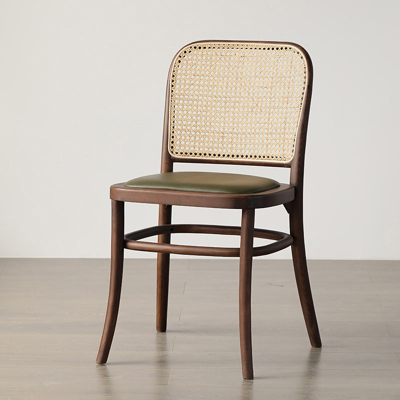 Traditional Style Dining Chair Solid Wood Cane Back Dining Room Chair Green Khaki 1 Piece Clearhalo 'Dining Chairs' 'Dining Tables & Seating' 'dining_chair' 'furn' 'furn_dining_chair' 'Furniture' 'Kitchen & Dining Furniture' 5166910