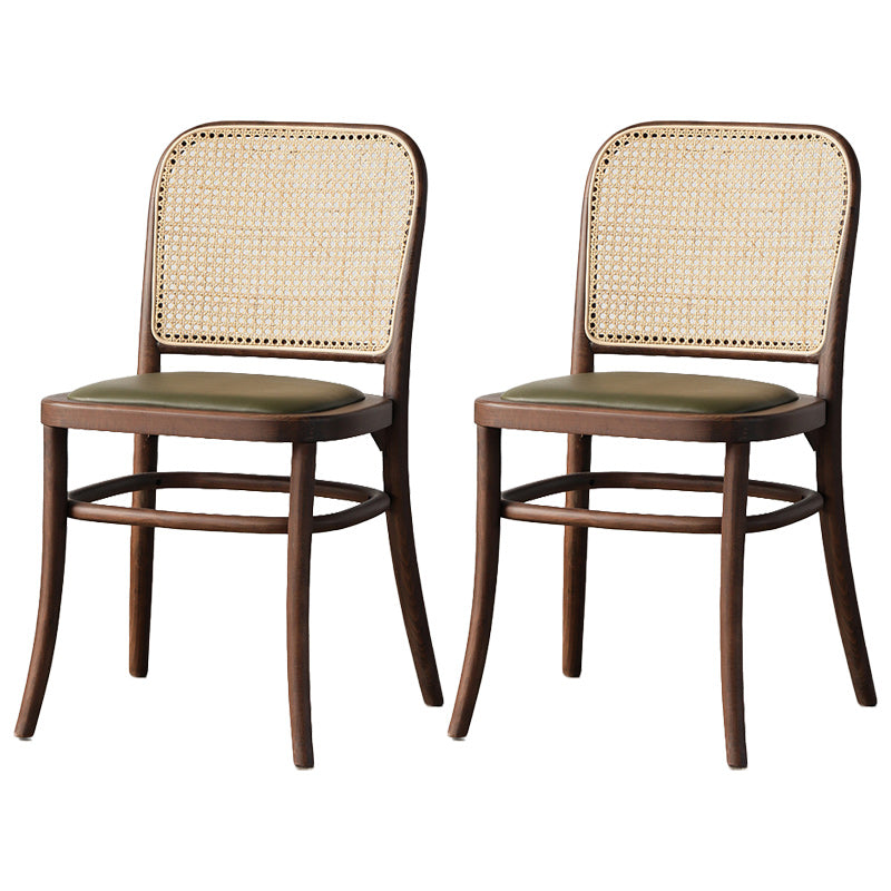 Traditional Style Dining Chair Solid Wood Cane Back Dining Room Chair Green Khaki 2 Piece Set Clearhalo 'Dining Chairs' 'Dining Tables & Seating' 'dining_chair' 'furn' 'furn_dining_chair' 'Furniture' 'Kitchen & Dining Furniture' 5166911