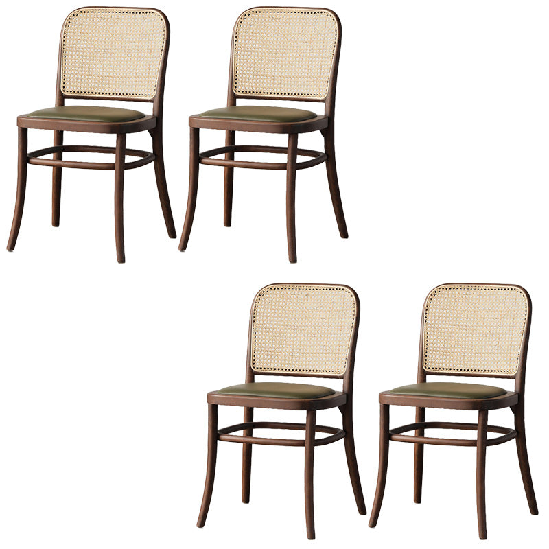 Traditional Style Dining Chair Solid Wood Cane Back Dining Room Chair Green Khaki 4 Piece Set Clearhalo 'Dining Chairs' 'Dining Tables & Seating' 'dining_chair' 'furn' 'furn_dining_chair' 'Furniture' 'Kitchen & Dining Furniture' 5166912