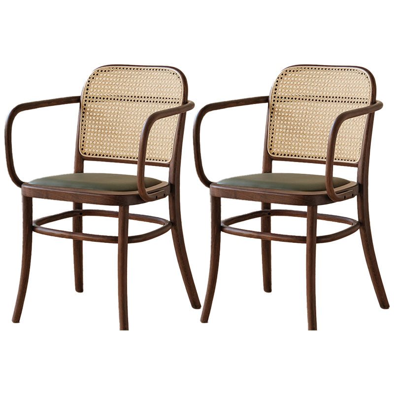 Traditional Style Dining Chair Solid Wood Cane Back Dining Room Chair Walnut 2 Piece Set Clearhalo 'Dining Chairs' 'Dining Tables & Seating' 'dining_chair' 'furn' 'furn_dining_chair' 'Furniture' 'Kitchen & Dining Furniture' 5166917