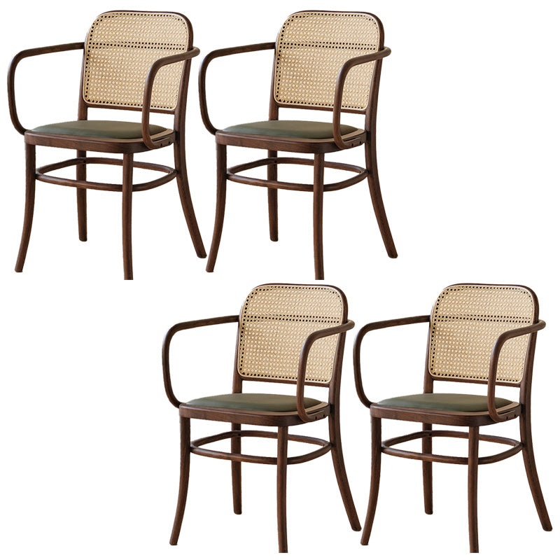 Traditional Style Dining Chair Solid Wood Cane Back Dining Room Chair Walnut 4 Piece Set Clearhalo 'Dining Chairs' 'Dining Tables & Seating' 'dining_chair' 'furn' 'furn_dining_chair' 'Furniture' 'Kitchen & Dining Furniture' 5166918