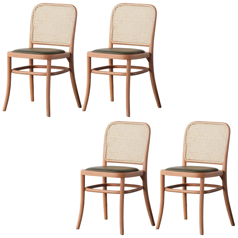 Traditional Style Dining Chair Solid Wood Cane Back Dining Room Chair Wood-Green 4 Piece Set Clearhalo 'Dining Chairs' 'Dining Tables & Seating' 'dining_chair' 'furn' 'furn_dining_chair' 'Furniture' 'Kitchen & Dining Furniture' 5166924