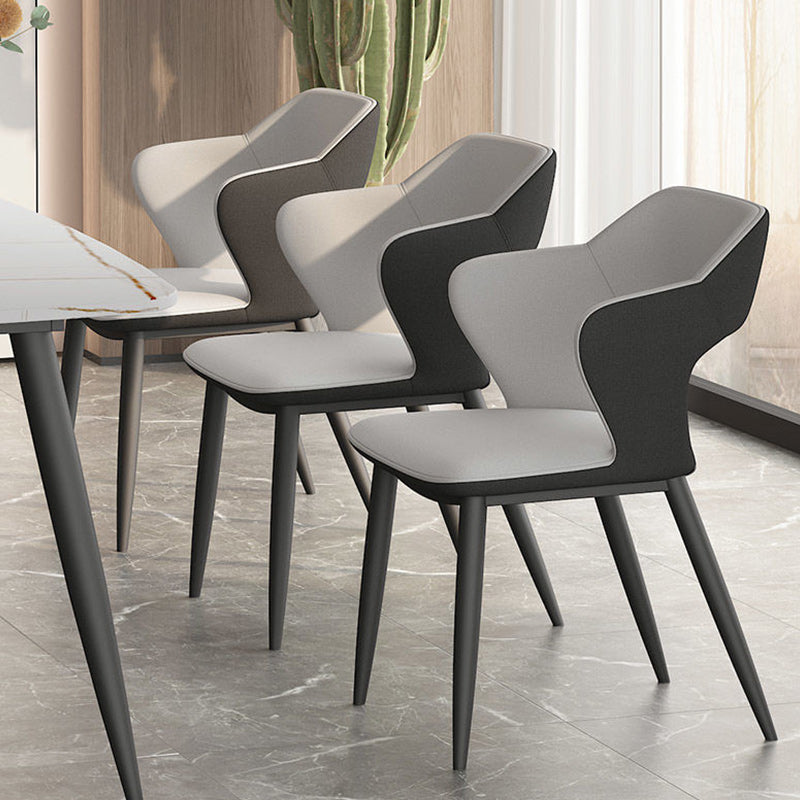 Metal Modern Indoor Side Chair with Arms Matte Finish Open Back Dining Chair Clearhalo 'Dining Chairs' 'Dining Tables & Seating' 'dining_chair' 'furn' 'furn_dining_chair' 'Furniture' 'Kitchen & Dining Furniture' 5170415