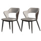 Metal Modern Indoor Side Chair with Arms Matte Finish Open Back Dining Chair Grey 2 Piece Set Clearhalo 'Dining Chairs' 'Dining Tables & Seating' 'dining_chair' 'furn' 'furn_dining_chair' 'Furniture' 'Kitchen & Dining Furniture' 5170418
