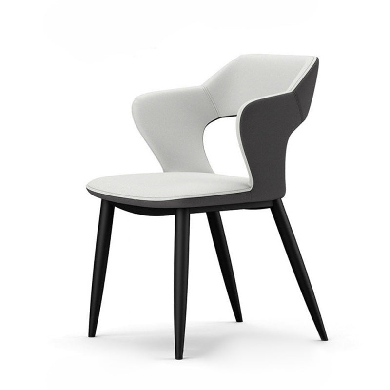 Metal Modern Indoor Side Chair with Arms Matte Finish Open Back Dining Chair Clearhalo 'Dining Chairs' 'Dining Tables & Seating' 'dining_chair' 'furn' 'furn_dining_chair' 'Furniture' 'Kitchen & Dining Furniture' 5170424