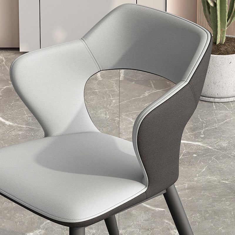 Metal Modern Indoor Side Chair with Arms Matte Finish Open Back Dining Chair Clearhalo 'Dining Chairs' 'Dining Tables & Seating' 'dining_chair' 'furn' 'furn_dining_chair' 'Furniture' 'Kitchen & Dining Furniture' 5170427