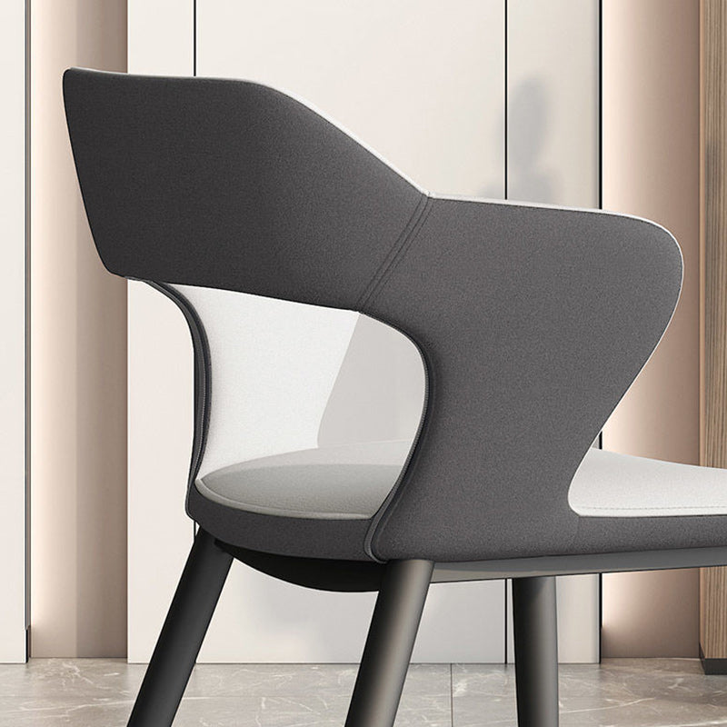 Metal Modern Indoor Side Chair with Arms Matte Finish Open Back Dining Chair Clearhalo 'Dining Chairs' 'Dining Tables & Seating' 'dining_chair' 'furn' 'furn_dining_chair' 'Furniture' 'Kitchen & Dining Furniture' 5170429