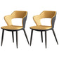 Metal Modern Indoor Side Chair with Arms Matte Finish Open Back Dining Chair Yellow 2 Piece Set Clearhalo 'Dining Chairs' 'Dining Tables & Seating' 'dining_chair' 'furn' 'furn_dining_chair' 'Furniture' 'Kitchen & Dining Furniture' 5170430