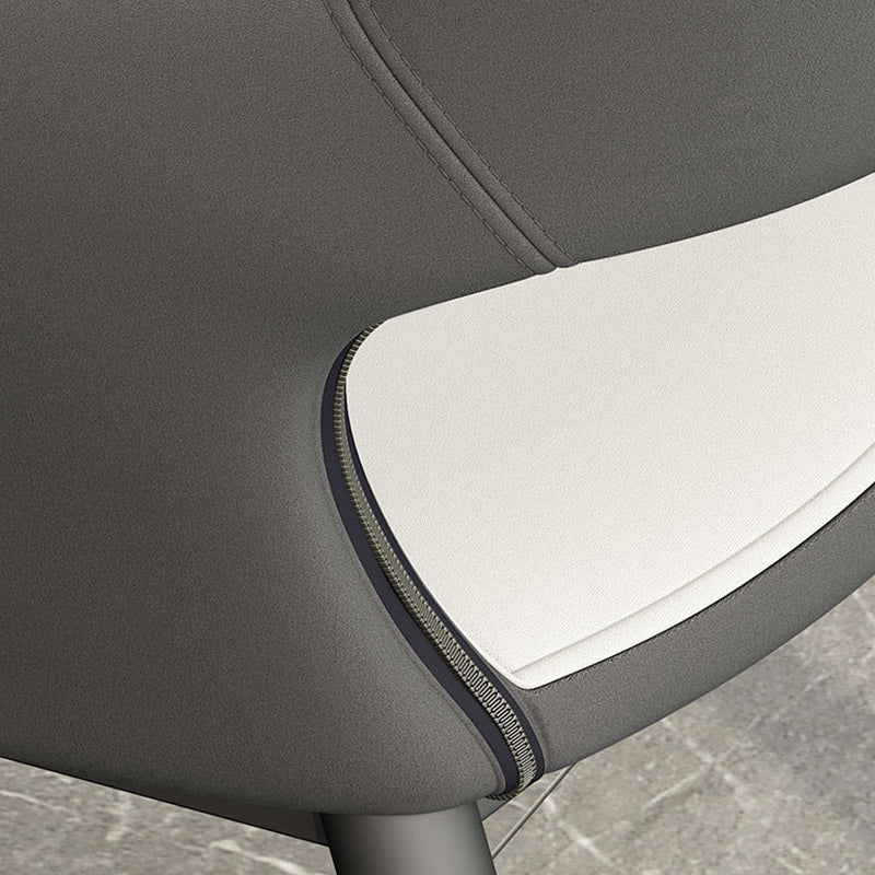 Metal Modern Indoor Side Chair with Arms Matte Finish Open Back Dining Chair Clearhalo 'Dining Chairs' 'Dining Tables & Seating' 'dining_chair' 'furn' 'furn_dining_chair' 'Furniture' 'Kitchen & Dining Furniture' 5170431