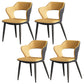Metal Modern Indoor Side Chair with Arms Matte Finish Open Back Dining Chair Yellow 4 Piece Set Clearhalo 'Dining Chairs' 'Dining Tables & Seating' 'dining_chair' 'furn' 'furn_dining_chair' 'Furniture' 'Kitchen & Dining Furniture' 5170432