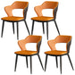 Metal Modern Indoor Side Chair with Arms Matte Finish Open Back Dining Chair Orange 4 Piece Set Clearhalo 'Dining Chairs' 'Dining Tables & Seating' 'dining_chair' 'furn' 'furn_dining_chair' 'Furniture' 'Kitchen & Dining Furniture' 5170437