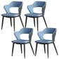 Metal Modern Indoor Side Chair with Arms Matte Finish Open Back Dining Chair Light Blue 4 Piece Set Clearhalo 'Dining Chairs' 'Dining Tables & Seating' 'dining_chair' 'furn' 'furn_dining_chair' 'Furniture' 'Kitchen & Dining Furniture' 5170444
