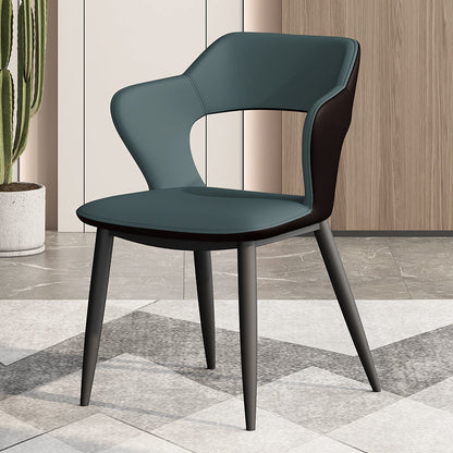 Metal Modern Indoor Side Chair with Arms Matte Finish Open Back Dining Chair Green 1 Piece Clearhalo 'Dining Chairs' 'Dining Tables & Seating' 'dining_chair' 'furn' 'furn_dining_chair' 'Furniture' 'Kitchen & Dining Furniture' 5170445