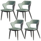 Metal Modern Indoor Side Chair with Arms Matte Finish Open Back Dining Chair Light Green 4 Piece Set Clearhalo 'Dining Chairs' 'Dining Tables & Seating' 'dining_chair' 'furn' 'furn_dining_chair' 'Furniture' 'Kitchen & Dining Furniture' 5170450