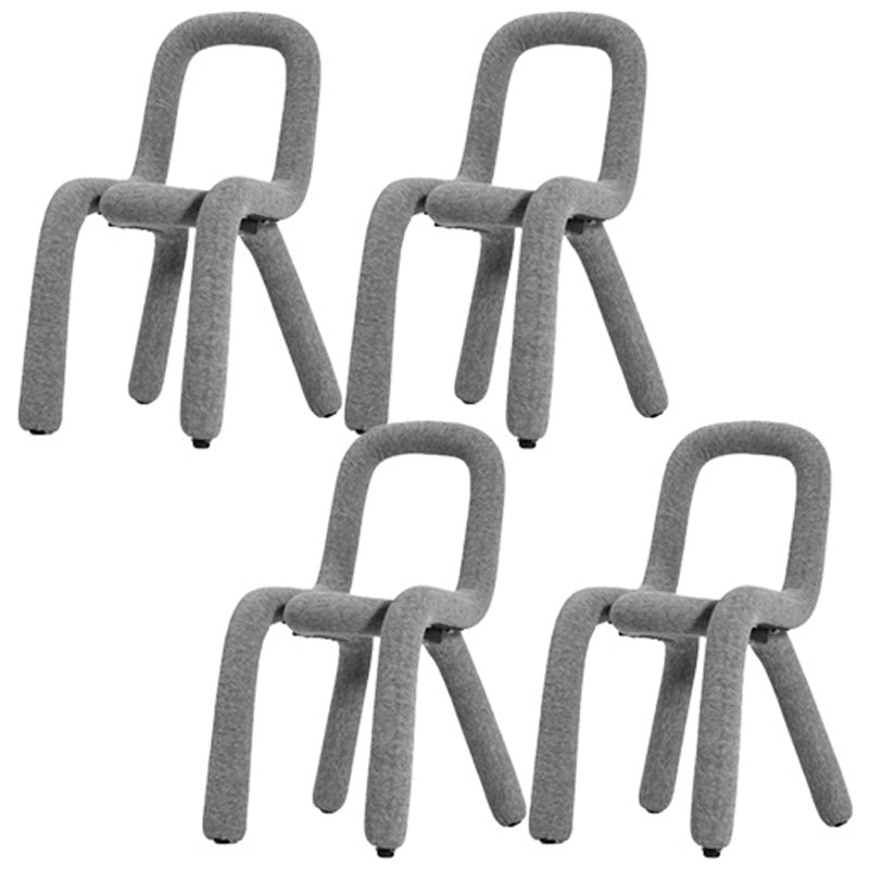 Contemporary Style Side Chair Open Back Dining Chair for Indoor Dark Gray 4 Piece Set Clearhalo 'Dining Chairs' 'Dining Tables & Seating' 'dining_chair' 'furn' 'furn_dining_chair' 'Furniture' 'Kitchen & Dining Furniture' 5170475