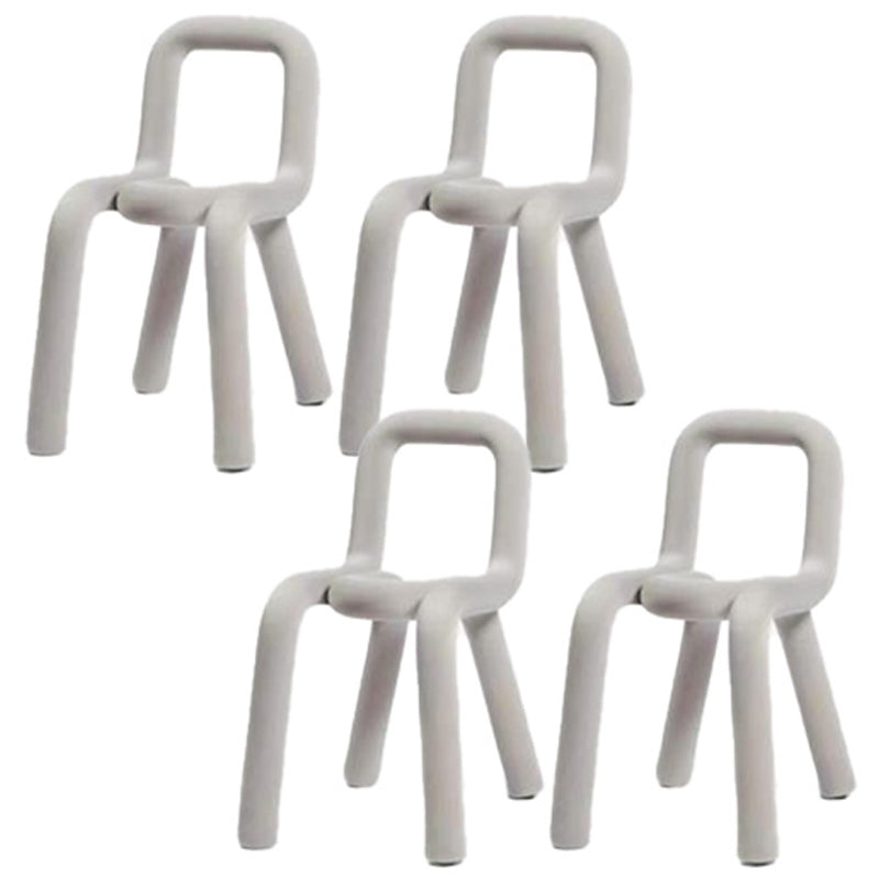Contemporary Style Side Chair Open Back Dining Chair for Indoor Light Gray 4 Piece Set Clearhalo 'Dining Chairs' 'Dining Tables & Seating' 'dining_chair' 'furn' 'furn_dining_chair' 'Furniture' 'Kitchen & Dining Furniture' 5170480